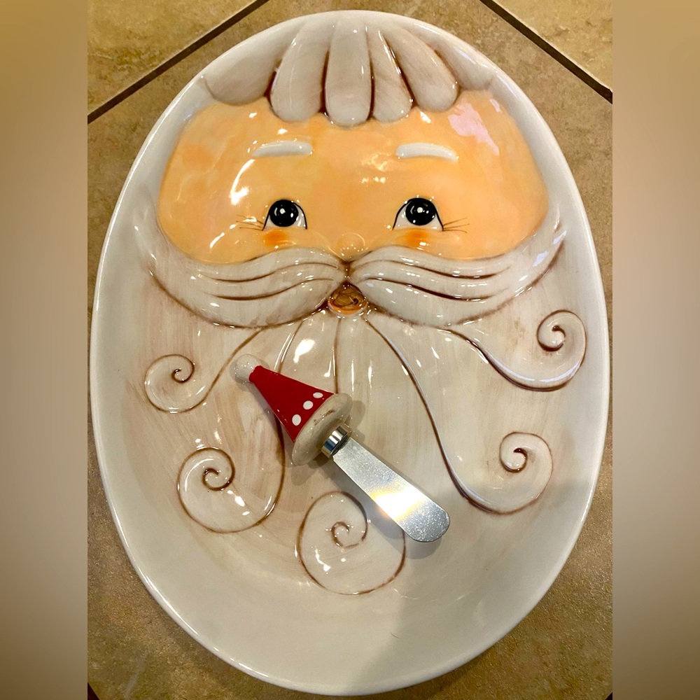 Johanna Parker Santa Platter and Spreader Christmas